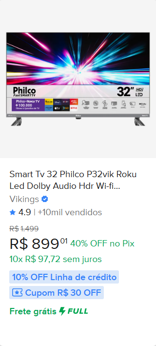 SMART TV 32 PHILCO, TV PHILCO 32